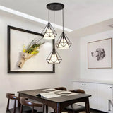 Homestyle Pro Homestyle MK024-B Industriële Diamantvorm Hanglampen Zwart Wit Metaal - afbeelding 2