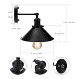 Homestyle pro mk023-b industri euml;le wandlamp 22 cm zwart metaal - afbeelding 2