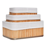 Homestyle Pro Homestyle Bamboe Opbergmanden 3 Stuks Naturel Wit - afbeelding 1