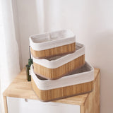 Homestyle Pro Homestyle Bamboe Opbergmanden 3 Stuks Naturel Wit - afbeelding 3