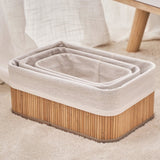 Homestyle Pro Homestyle Bamboe Opbergmanden 3 Stuks Naturel Wit - afbeelding 4