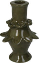 Hd collection kandelaar stoneware groen 8,8x8,8x13cm
