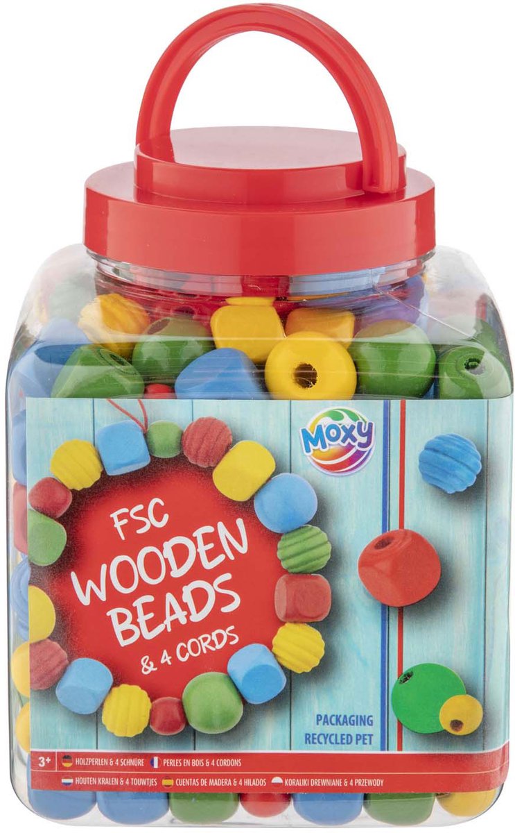 Creative craft group houten kralen rood. 375gram