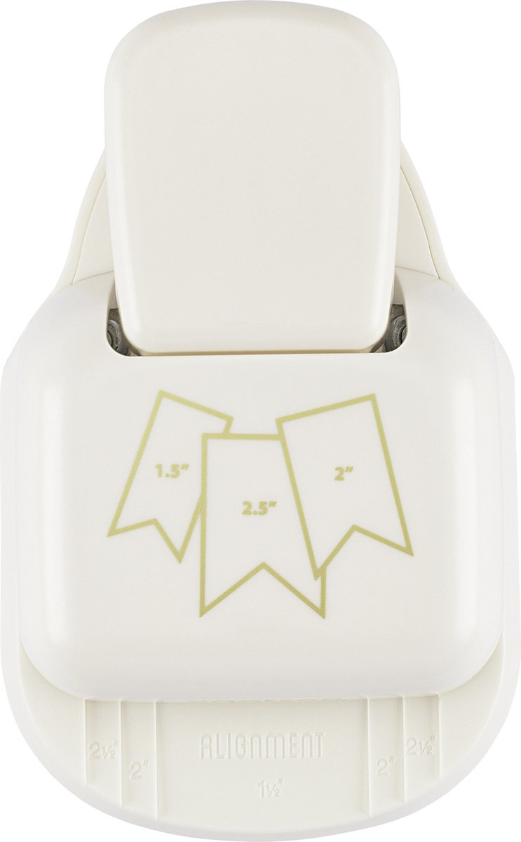 Vaessen creative pons - 3 in 1 label pons - 3,8 - 5 - 6,4 cm - vlaggetjes - ivoor