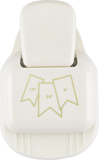 Vaessen creative pons - 3 in 1 label pons - 3,8 - 5 - 6,4 cm - vlaggetjes - ivoor