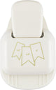 Vaessen creative pons - 3 in 1 label pons - 3,8 - 5 - 6,4 cm - vlaggetjes - ivoor