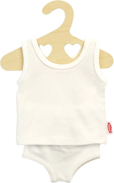 Heless poppenondergoed wit 28-35 cm - elastisch jersey set.