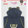 Corolle regenponcho poppenkostuum 36cm met capuchon en berenoortjes.