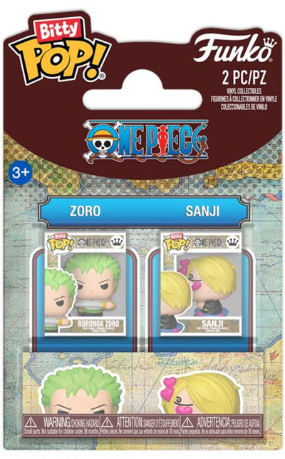 One piece zoro sanji (bitty pop!) vinylfiguren (set van 2) unisex funko bitty pop! - neutraal - standard