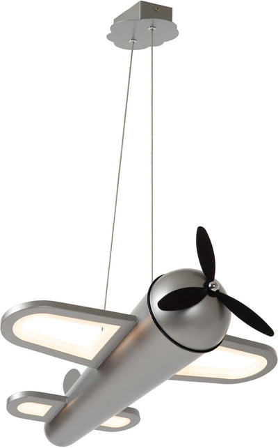 Lucide fokker - hanglamp kinderkamer - led - 1x28w 2500k - grijs ijzer