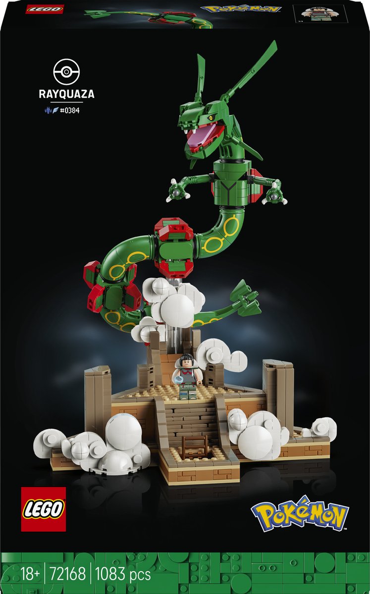 Lego pokémon - rayquaza bouwpakket voor volwassenen met dieren figuur - 72168