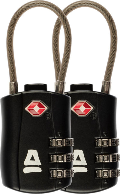 Abbey camp kofferslot - tsa reisslot - set van 2 - 3 cijferig hangslot