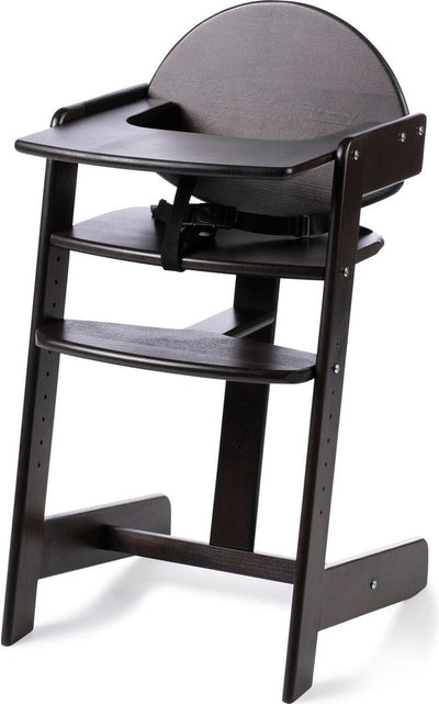 Geuther filou houten kinderstoel, kinderzetel - baby eetstoel voor aan tafel - kinderstoeltje voor peuter - 3-punts gordels - hoge babystoel - zwart