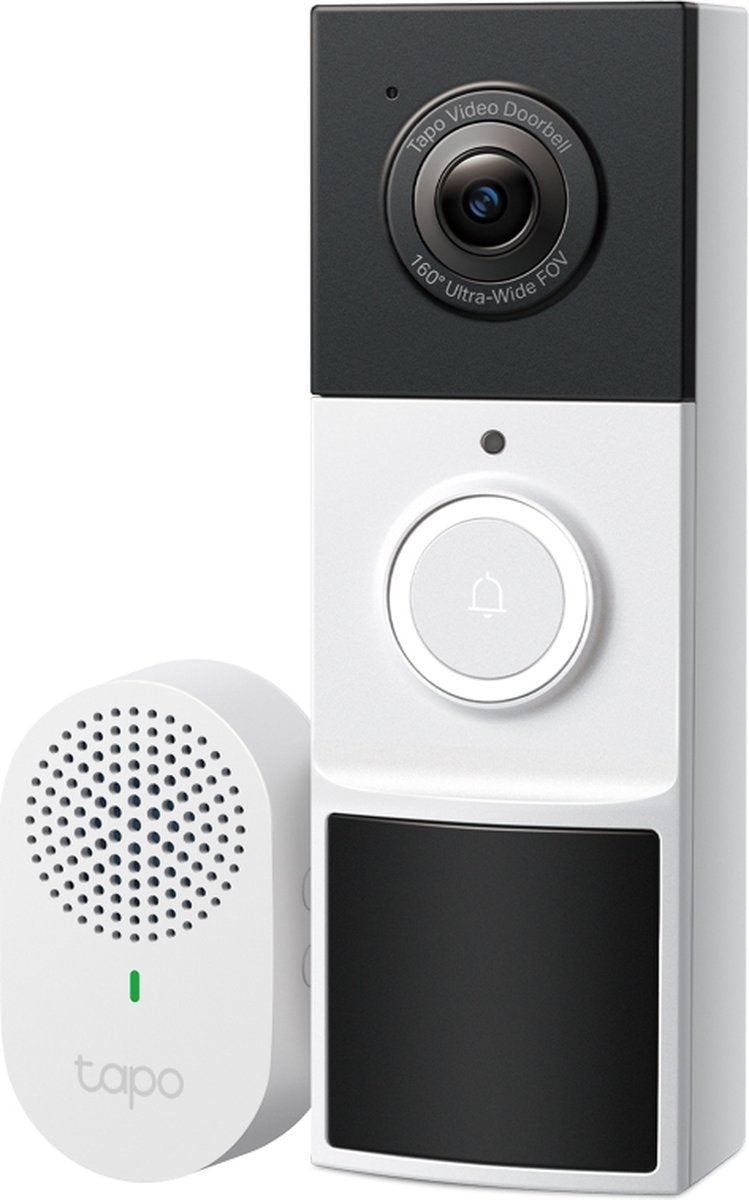 Tp-link tapo d210 draadloze video deurbel op batterij - inclusief chime gong - 2k video - zonder abonnement - ip65 - slimme deurbel