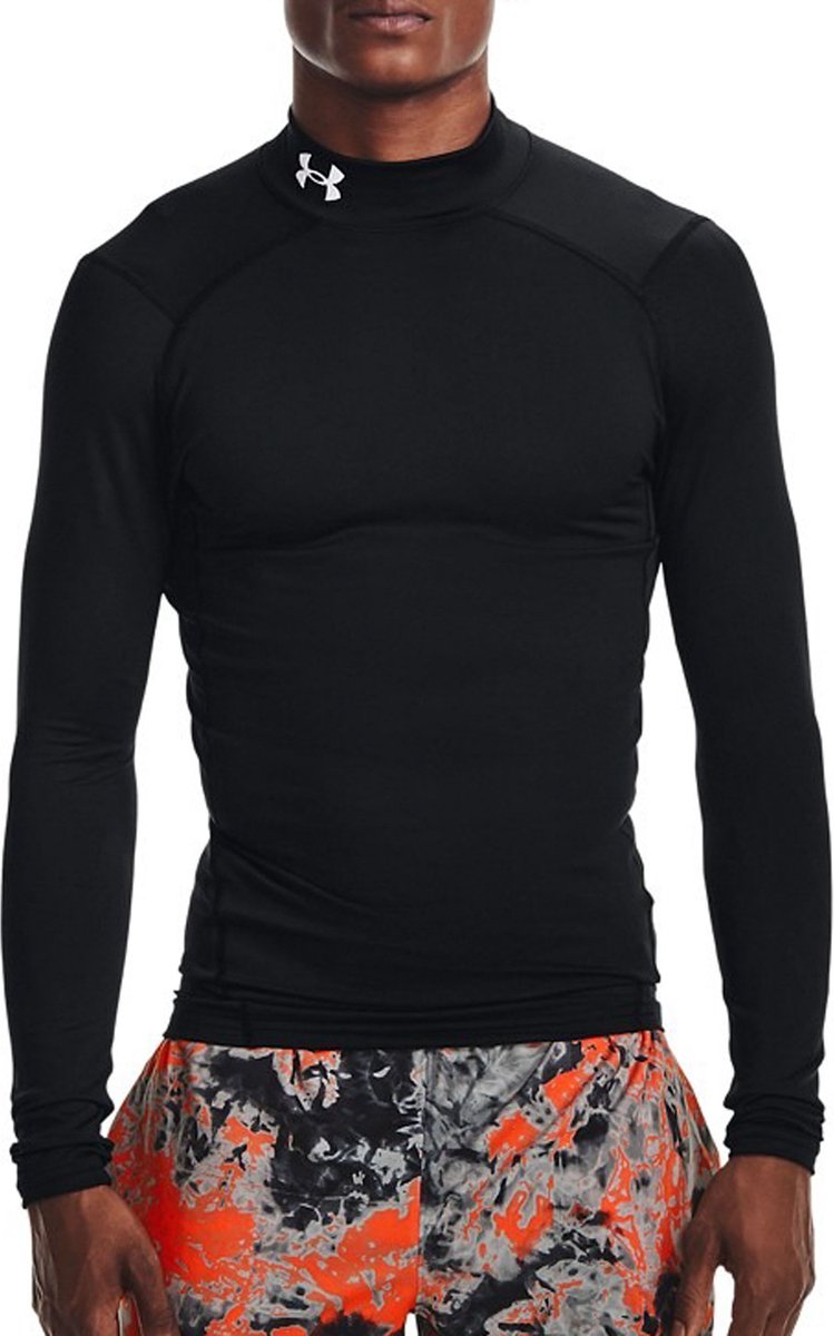 Under armour ua cg armour compressie mock heren thermoshirt - zwart - maat l