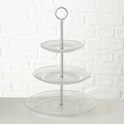 Boltze home etagere relief h35cm glas