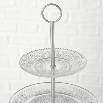 Boltze home etagere relief h35cm glas