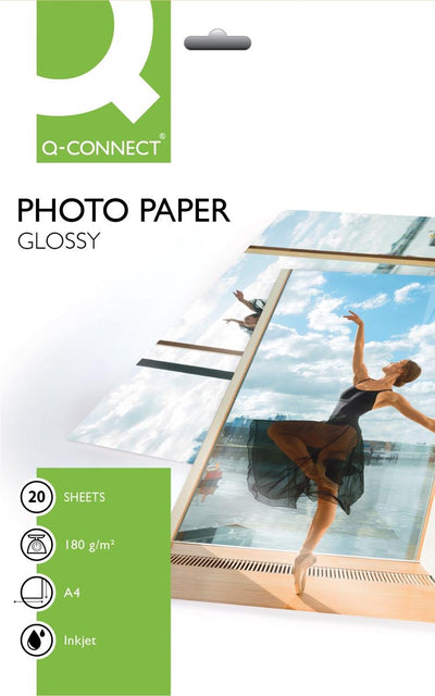 Q-connect fotopapier, ft a4, 180 g, pak van 20 vel