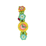 Horloge hout bloem - afbeelding 1