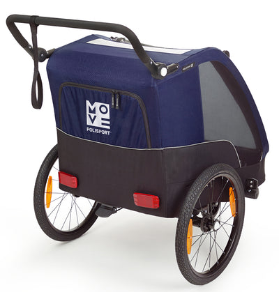 Polisport Kindertrailer met wandelkit grijs blauw