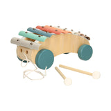 Houten trekvoertuig xylofoon - afbeelding 1
