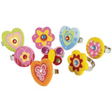 Fleurige houten ring - afbeelding 1