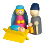 Kerststal hout met speelfiguren - afbeelding 2