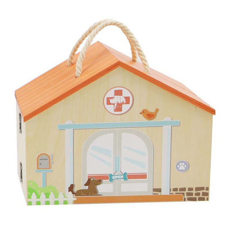 Lobbes houten dierenarts speelset, 13dlg.