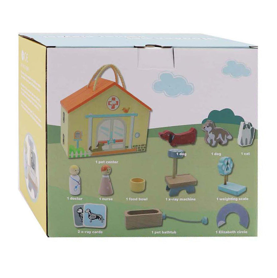 Lobbes houten dierenarts speelset, 13dlg.