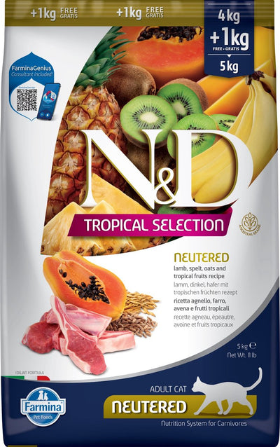 N d cat tropical selection lamb neutered 5kg