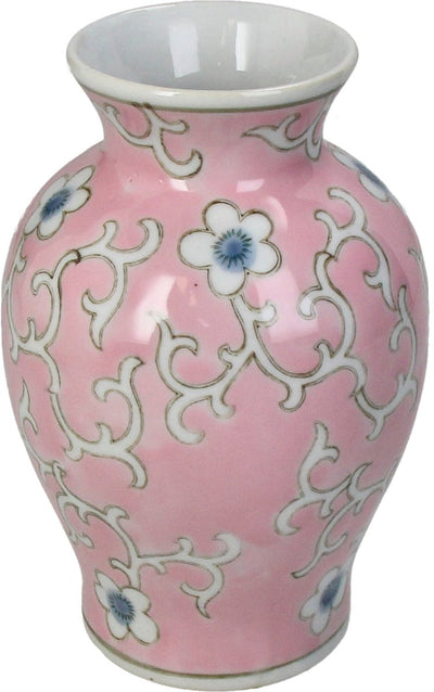 Hd collection vaas porselein roze 10,5x10,5x16cm