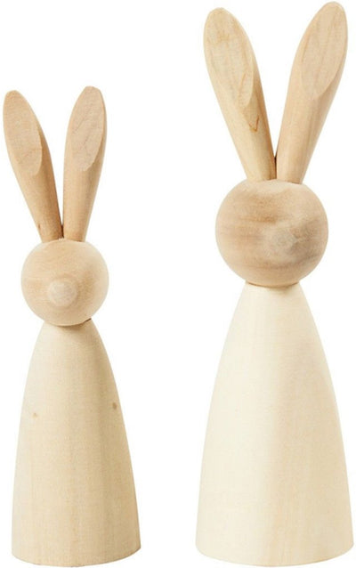 Creativ company houten konijnen 12 en 14cm - 2st.