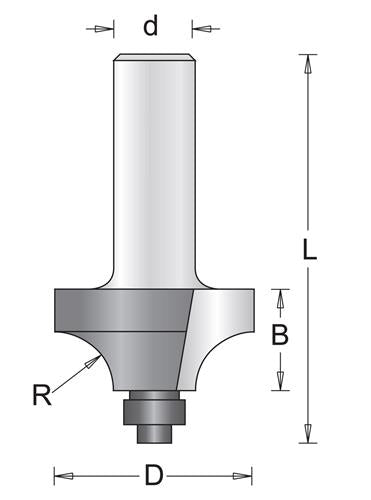 Hikoki accessoires hikoki kwartrondfrees 28.6mm schacht 8mm+lager