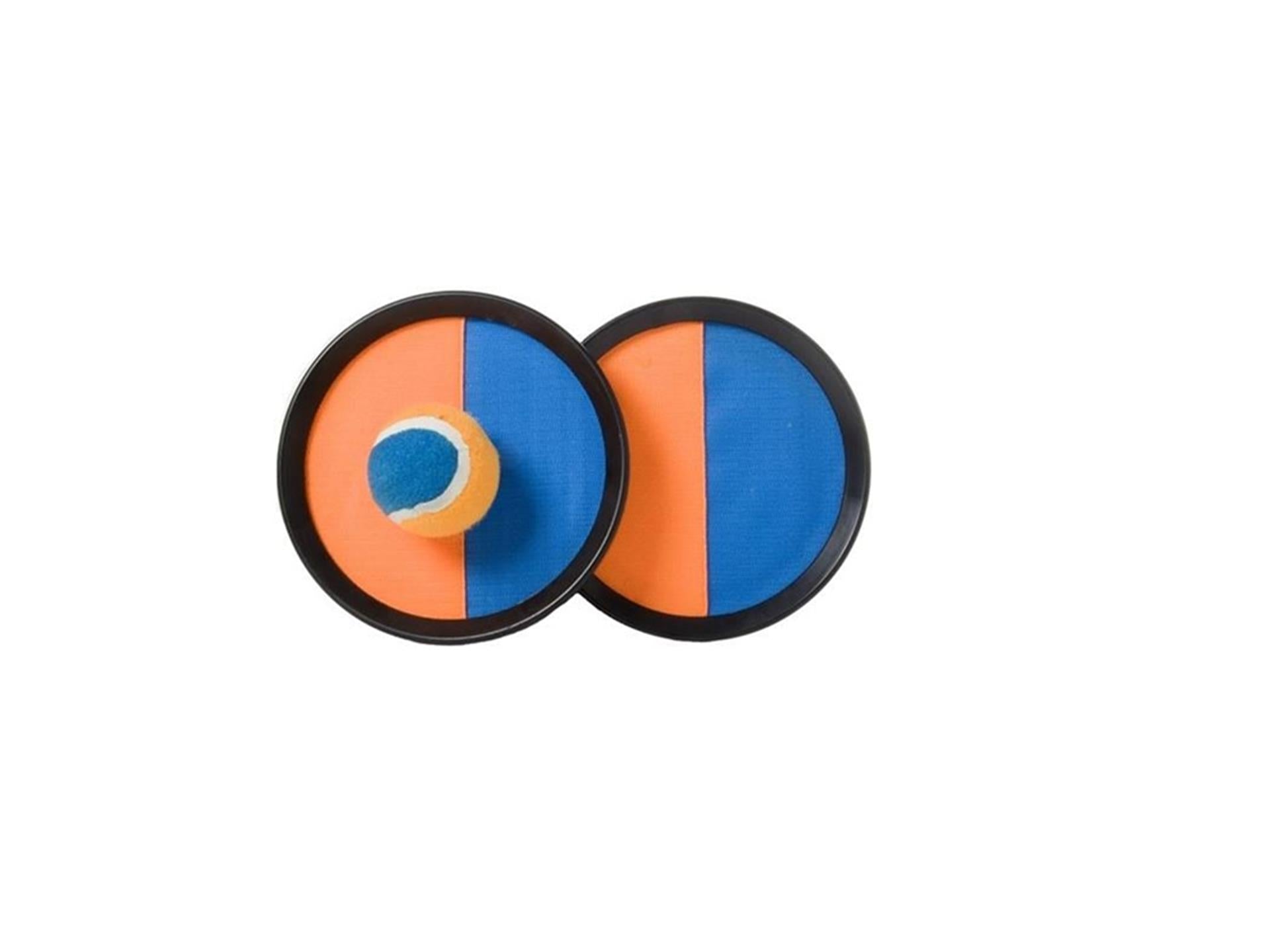 Engelhart catchballset oranje blauw – klittenband bal 19 cm – strandspel buitenspel – reactiespel voor kinderen en volwassenen –