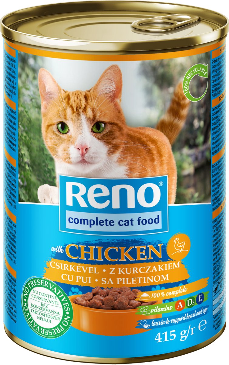 Reno kattenvoer natvoer kip in saus 24 x 415g