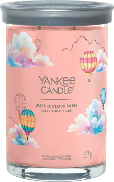 Yankee candle - watercolour skies large tumbler geurkaars - 100 branduren - twee lonten
