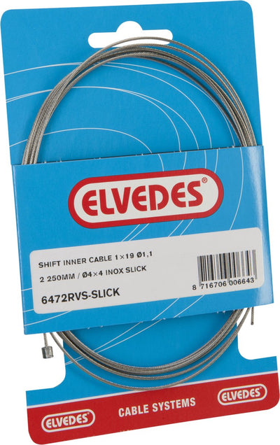 Schakel binnenkabel Elvedes 2250mm RVS Slick ø1,1mm Shimano SRAM N-nippel (op kaart)