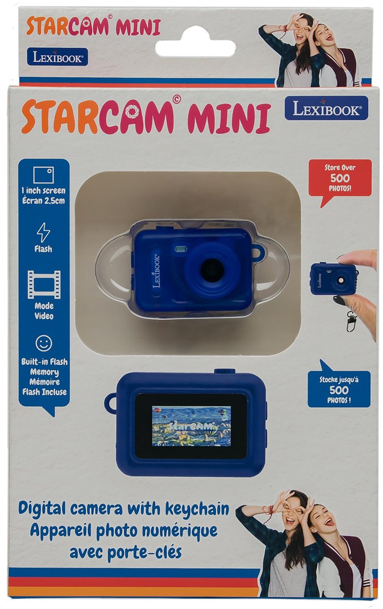 Lexibook sleutelhanger miniatuur digitale camera lichtblauw met ingebouwd flashgeheugen