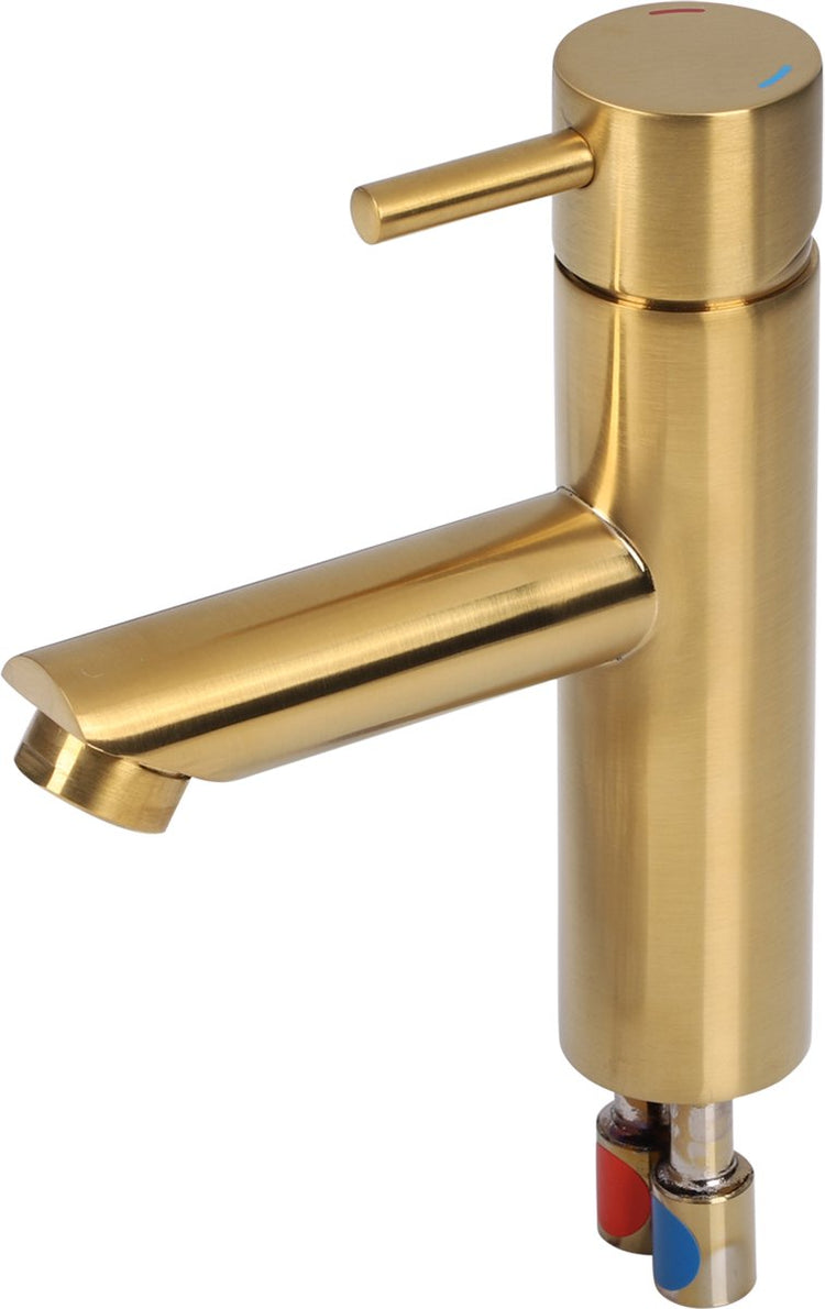 Differnz wastafelkraan recht â€“ mengkraan â€“ koud en warm â€“ toiletkraan â€“ goud