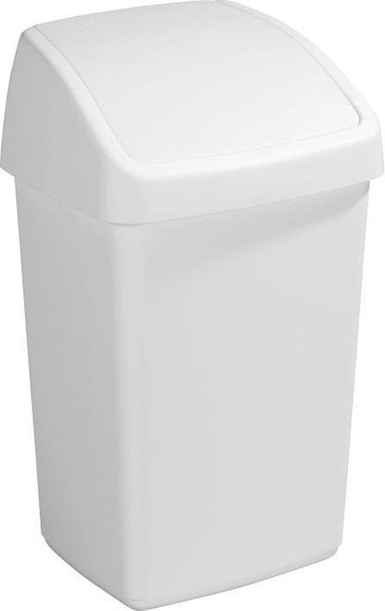 Sunware - delta prullenbak met swingdeksel 25l wit - 31 x 28,5 x 54 cm