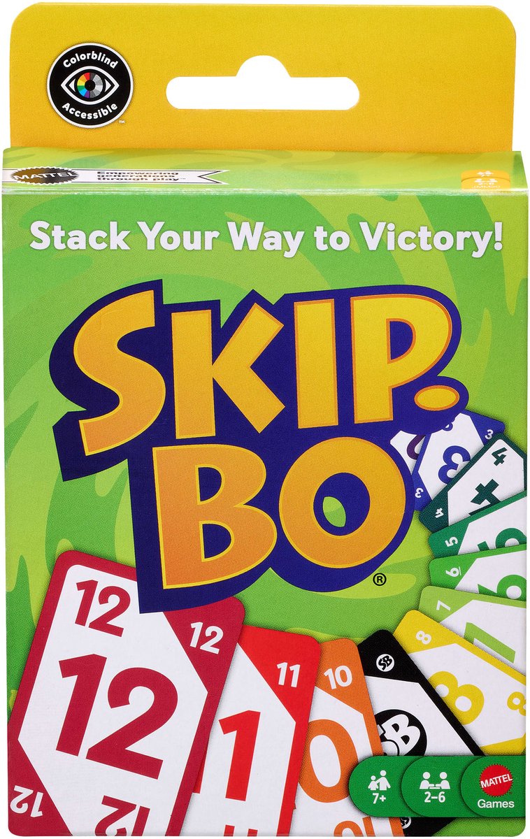 Mattel games skip-bo - kaartspel - voor 2-6 spelers - verkenning van strategie