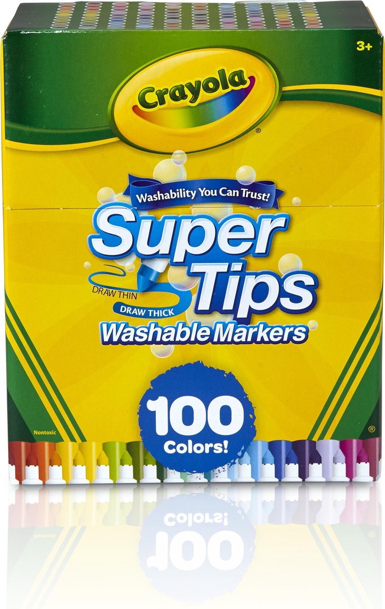 Crayola - supertips - viltstiften - 100 wasbare viltstiften - voor kinderen