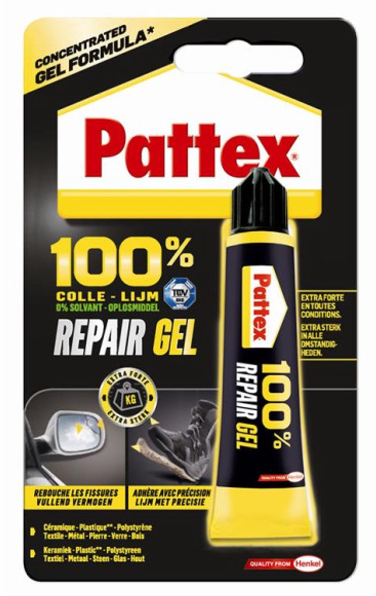 Pattex repair extreme 20 g | extreem sterke secondelijm | voor snelle reparaties | multi-inzetbaar | alleslijm