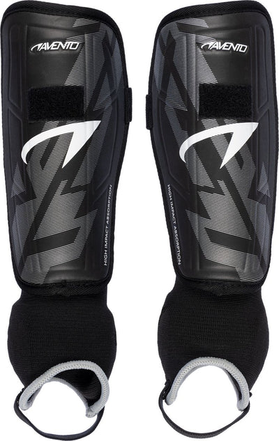 Avento scheenbeschermers - pro-style - zwart zilver - maat s