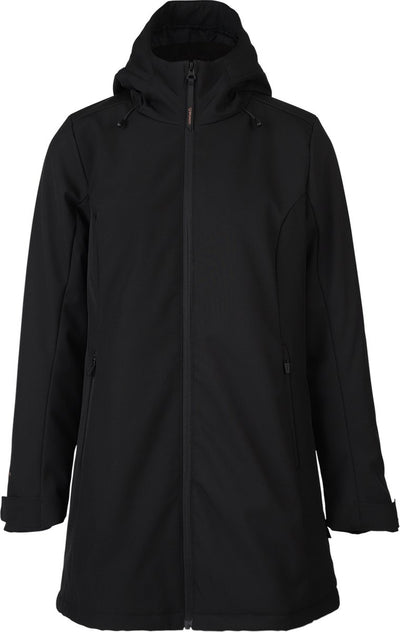 Brunotti melle dames long softshell jas - zwart - xs