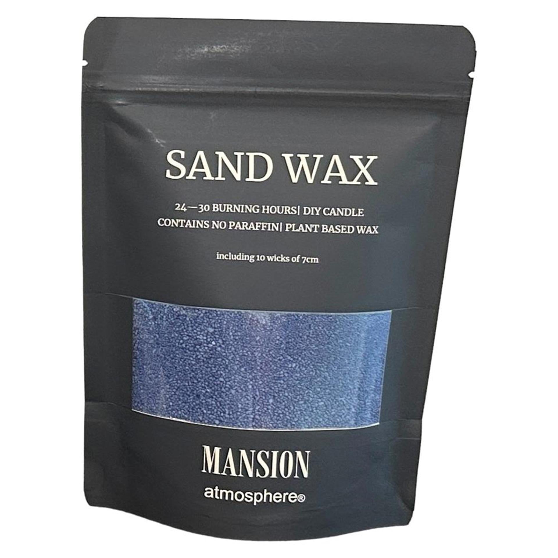 Mansion atmosphere sand wax donker blauw 200g ziplock zak met 10 lonten