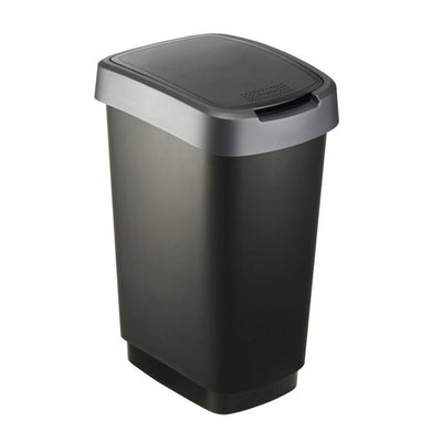 Rotho twist afvalbak 25l dark silver