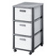 Rotho country design ladekast met wielen 3x18l wit