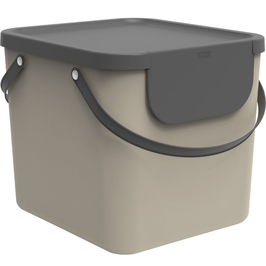 Rotho afvalbak albula - 40 ltr - 38,8 x 35,5 x 33,9 cm - kunststof - cappuccino