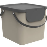Rotho afvalbak albula - 40 ltr - 38,8 x 35,5 x 33,9 cm - kunststof - cappuccino - afbeelding 1